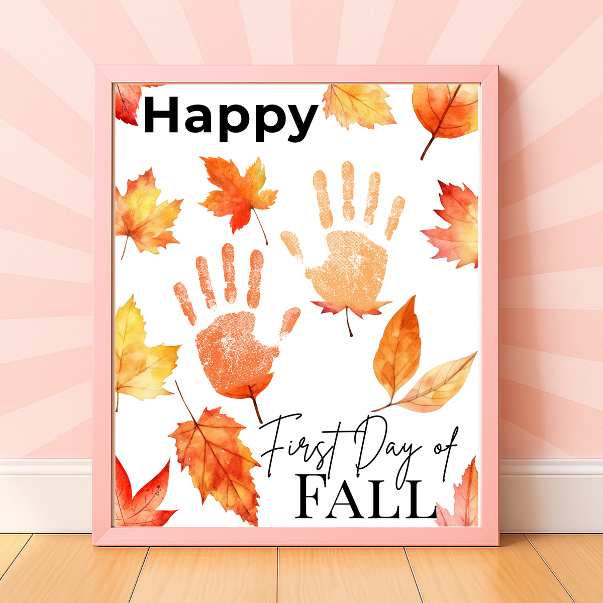 Happy First Day of Fall Handprint Craft | Autumn Keepsake Printable | Preschool Fall Handprint Activity | Classroom & Homeschool Fall Craft