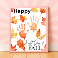 Happy First Day of Fall Handprint Craft | Autumn Keepsake Printable | Preschool Fall Handprint Activity | Classroom & Homeschool Fall Craft