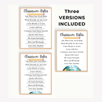 Christian Classroom Rules Printable Poster Set | Bible Classroom Decor | Christian School Rules | Sunday School Wall Art | Homeschool Classroom Poster