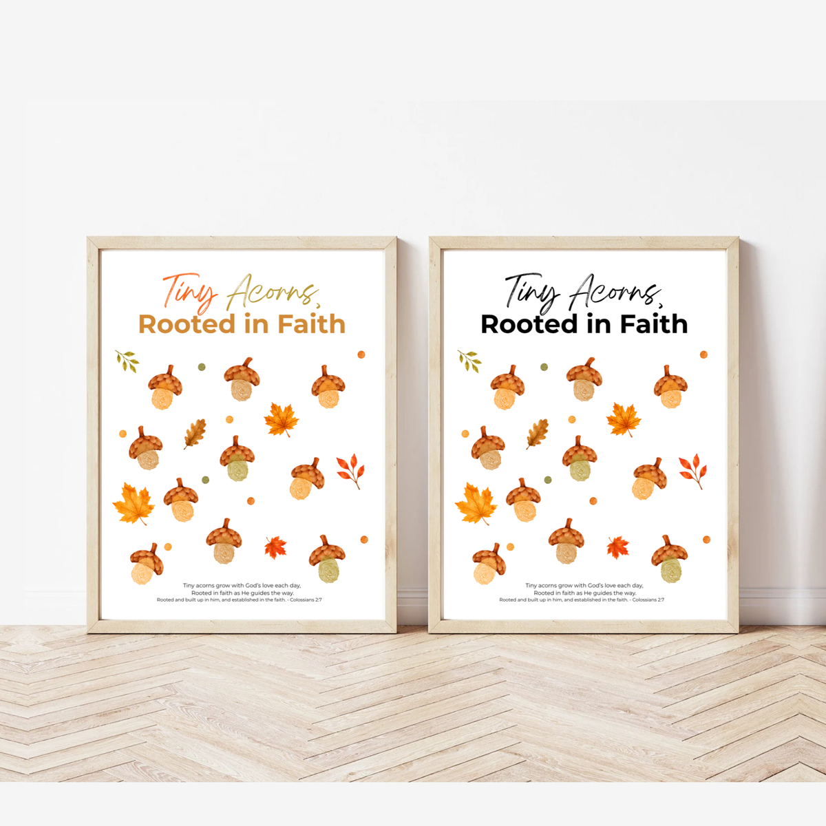 Christian Fall Fingerprint Craft for Kids | Tiny Acorns Rooted in Faith Printable | Autumn Bible Activity
