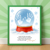 Snow Globe Handprint & Footprint Craft | Winter Keepsake Printable | Preschool Handprint Activity | Baby Footprint Memory Craft