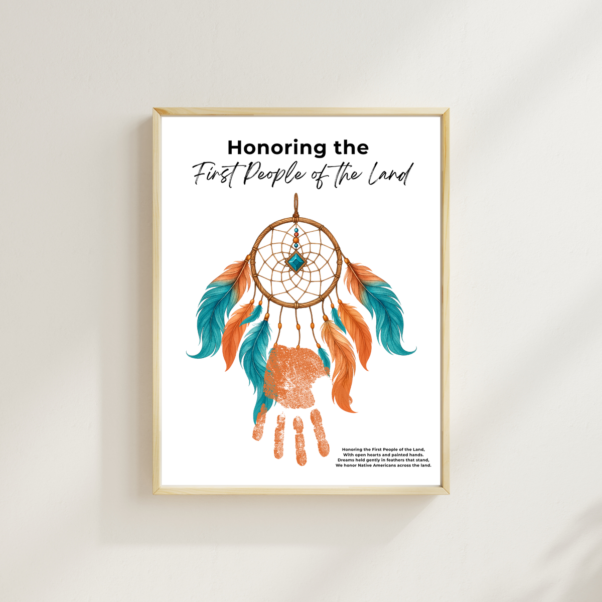 Honoring the First People of the Land Dreamcatcher Handprint Craft | Native American Heritage Month Printable