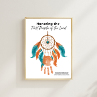 Honoring the First People of the Land Dreamcatcher Handprint Craft | Native American Heritage Month Printable