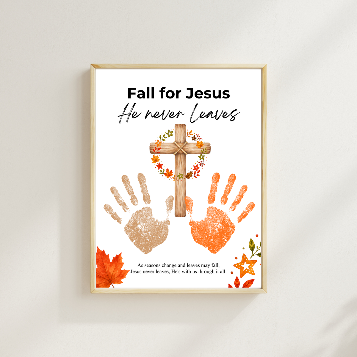 Fall for Jesus Cross Handprint Craft | Christian Fall Printable | Autumn Keepsake for Kids
