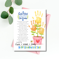 Grandparents Day Handprint Craft for Kids | God Picked You to Be My Grandpa & Our Grandpa Christian Keepsake
