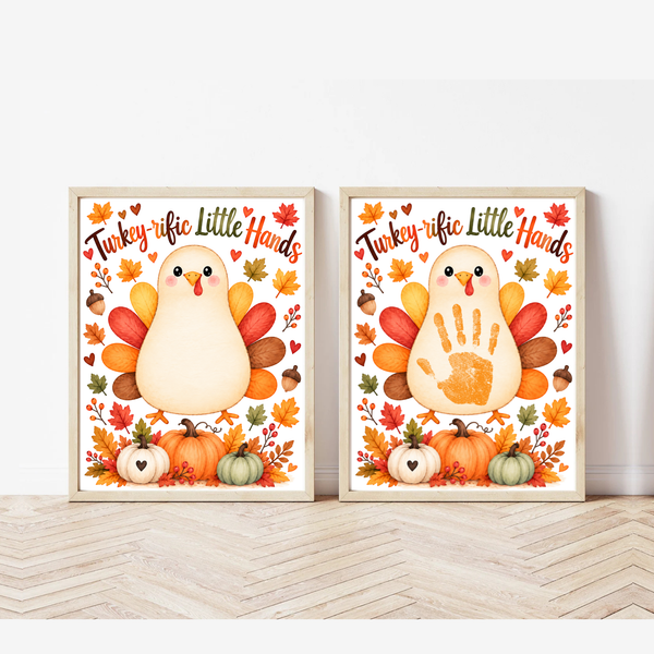 Turkey Handprint Craft for Kids | Turkey-rific Little Hands Thanksgiving Printable | Preschool Fall Keepsake