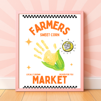 Farmers Market Sweet Corn Handprint Craft Printable, Corn Handprint Keepsake, Fall Harvest Activity, Preschool Kindergarten Thanksgiving PDF