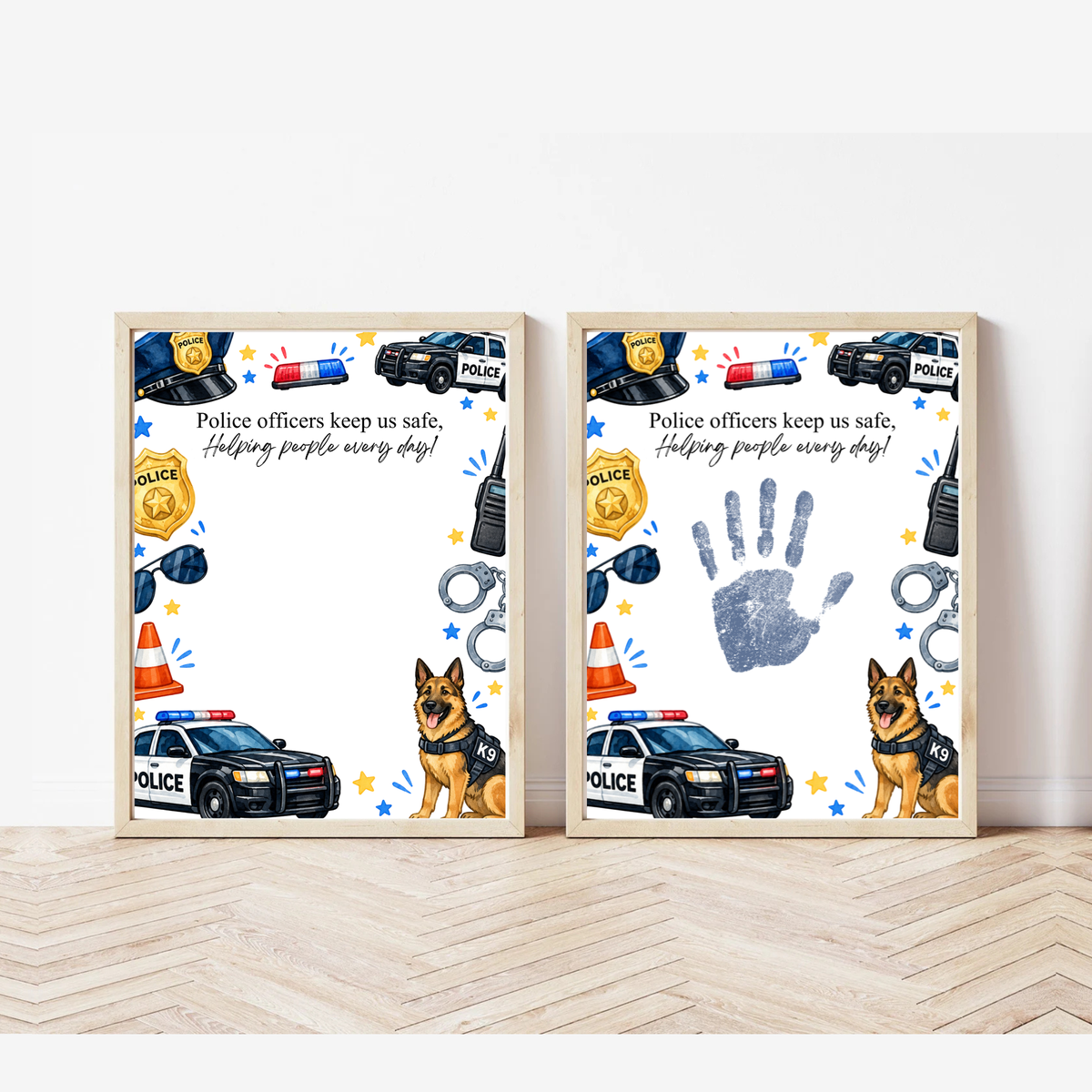 Police Officer Handprint Craft for Kids | Community Helpers Printable | Preschool Police Activity