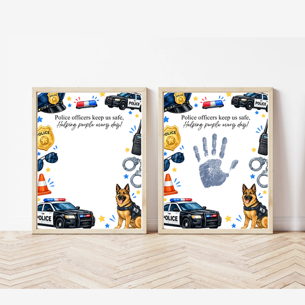 Police Officer Handprint Craft for Kids | Community Helpers Printable | Preschool Police Activity