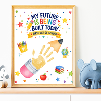 My Future Is Being Built Today Handprint Craft Printable | First Day of School Pencil Keepsake | Preschool & Kindergarten PDF