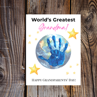 World’s Greatest Grandma Handprint Craft | Grandparents Day Printable Keepsake for Kids