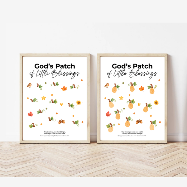 God’s Patch of Little Blessings Fingerprint Pumpkin Craft | Christian Fall Printable for Kids