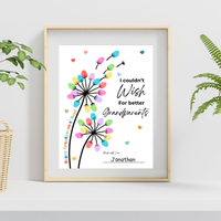 Grandparents Day Fingerprint Craft for Kids | I Couldn’t Wish for Better Grandparents Printable | Dandelion Keepsake