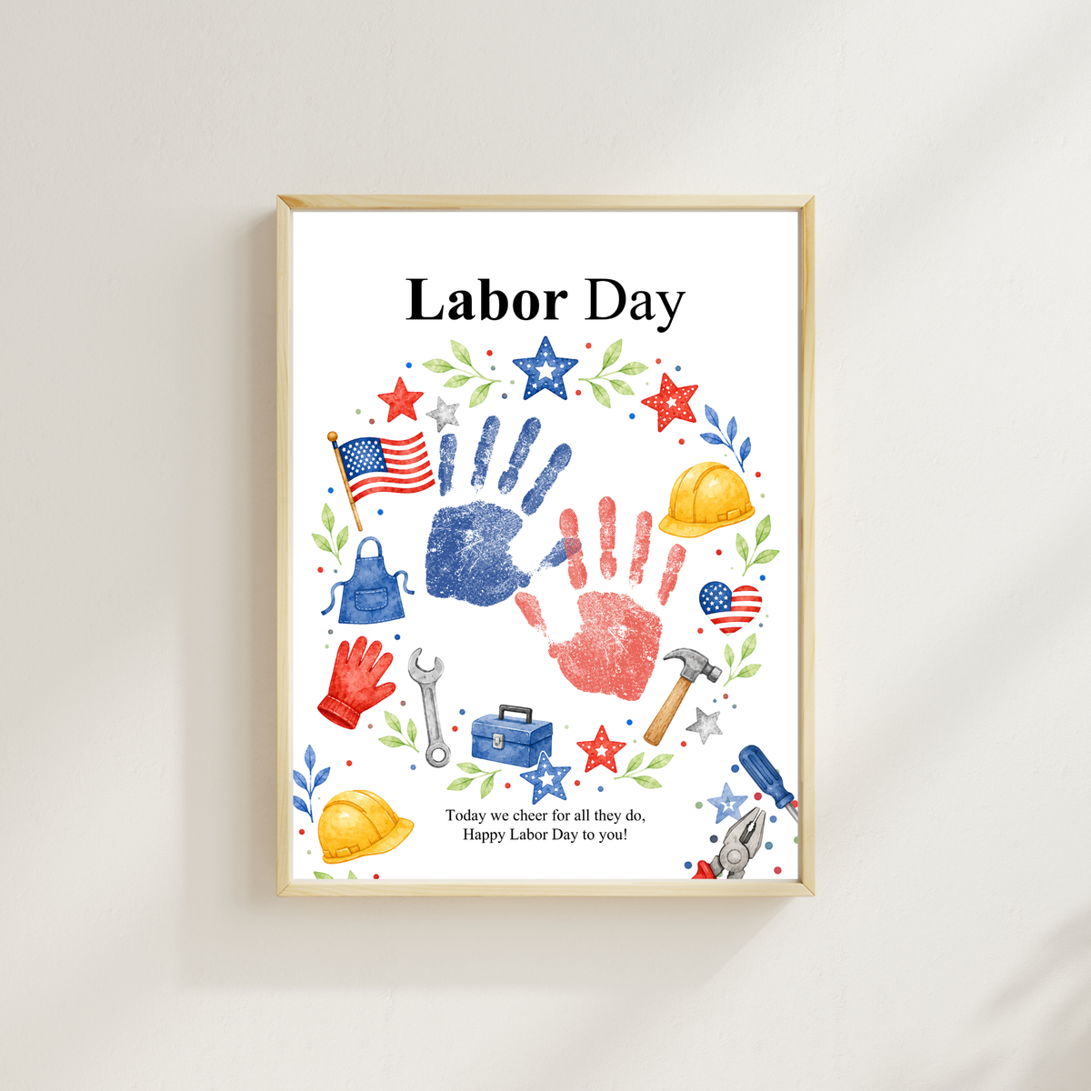 Labor Day Handprint Craft | Printable Labor Day Keepsake Activity for Preschool & Kindergarten