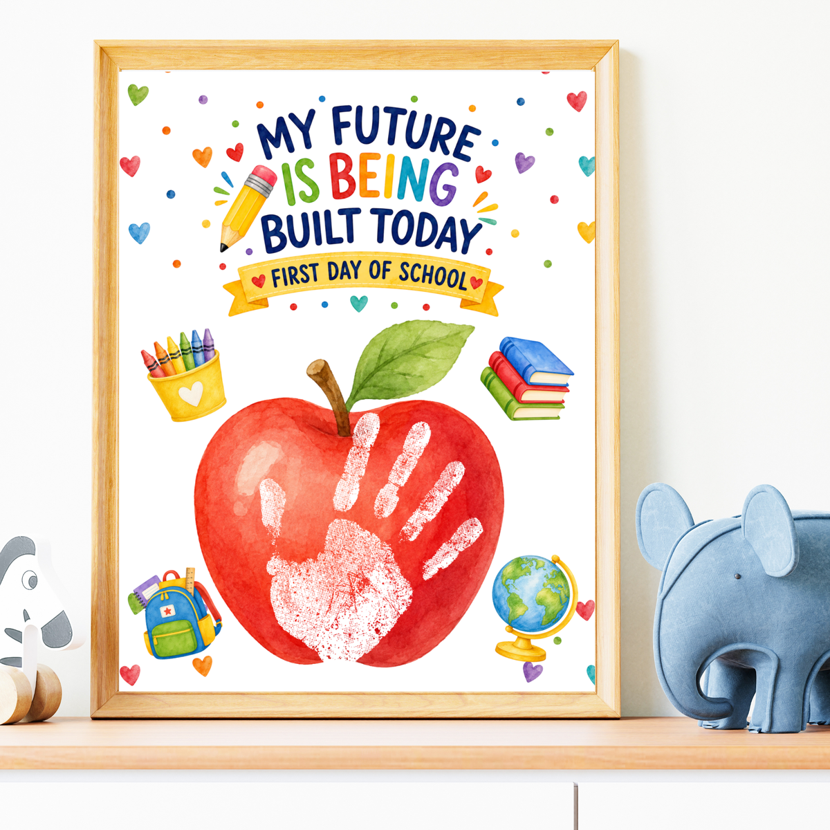My Future Is Being Built Today Handprint Craft Printable | First Day of School Apple Keepsake | Preschool & Kindergarten PDF