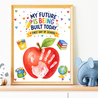 My Future Is Being Built Today Handprint Craft Printable | First Day of School Apple Keepsake | Preschool & Kindergarten PDF