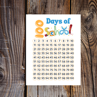100 Days of School Printable Activities | 100 Chart & Color by Number Classroom Worksheets for Kids