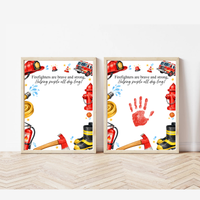 Firefighter Handprint Craft for Kids | Community Helpers Printable | Preschool Fire Safety Activity