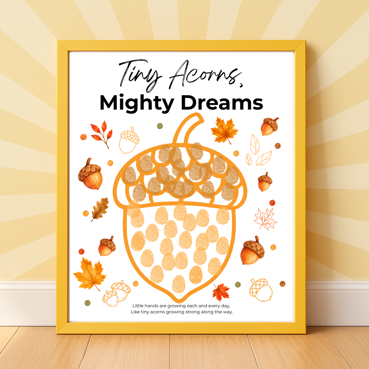 Fall Acorn Outline Craft for Kids | Tiny Acorns Mighty Dreams Preschool Fine Motor & Creative Art Activity