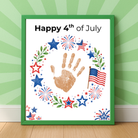 4th of July Handprint Wreath Craft for Kids | Patriotic Preschool & Kindergarten Activity | Independence Day Printable