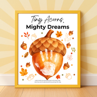 Fall Acorn Handprint Craft for Kids | Tiny Acorns Mighty Dreams Preschool Autumn Activity & Keepsake