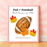 Fall Football Handprint Craft Printable | Fall + Football Best Season of All | Football Keepsake for Kids | Preschool & Classroom Activity