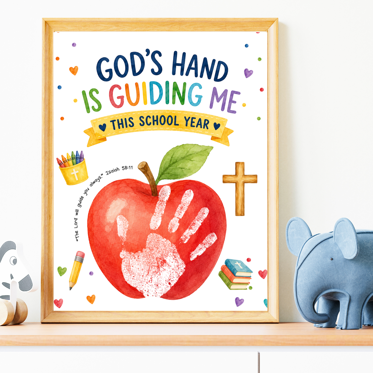 God's Hand Is Guiding Me This School Year Handprint Craft Printable | Christian First Day of School Keepsake