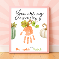 You Are My Favorite Pumpkin in the Patch Handprint Craft Printable, Pumpkin Handprint Keepsake, Baby's First Fall, Preschool Autumn Activity