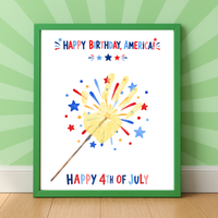 4th of July Handprint Craft for Kids | Patriotic Preschool & Kindergarten Activity | Happy Birthday America Printable
