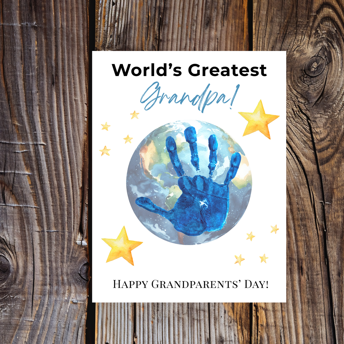 World’s Greatest Grandpa Handprint Craft | Grandparents Day Printable Keepsake for Kids