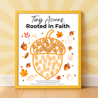 Christian Fall Acorn Fingerprint Craft for Kids | Tiny Acorns Rooted in Faith Bible Fine Motor Activity