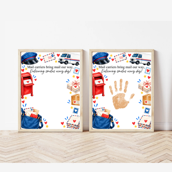 Mail Carrier Handprint Craft for Kids | Community Helpers Printable | Preschool Post Office Activity