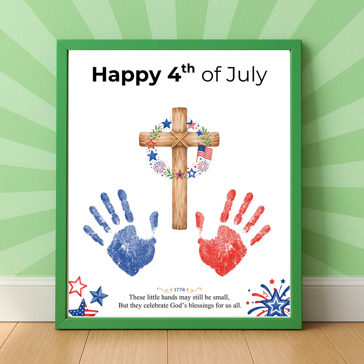 Christian 4th of July Handprint Craft for Kids | Patriotic Preschool & Kindergarten Activity | Faith-Based Printable