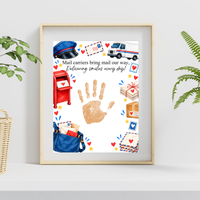 Mail Carrier Handprint Craft for Kids | Community Helpers Printable | Preschool Post Office Activity