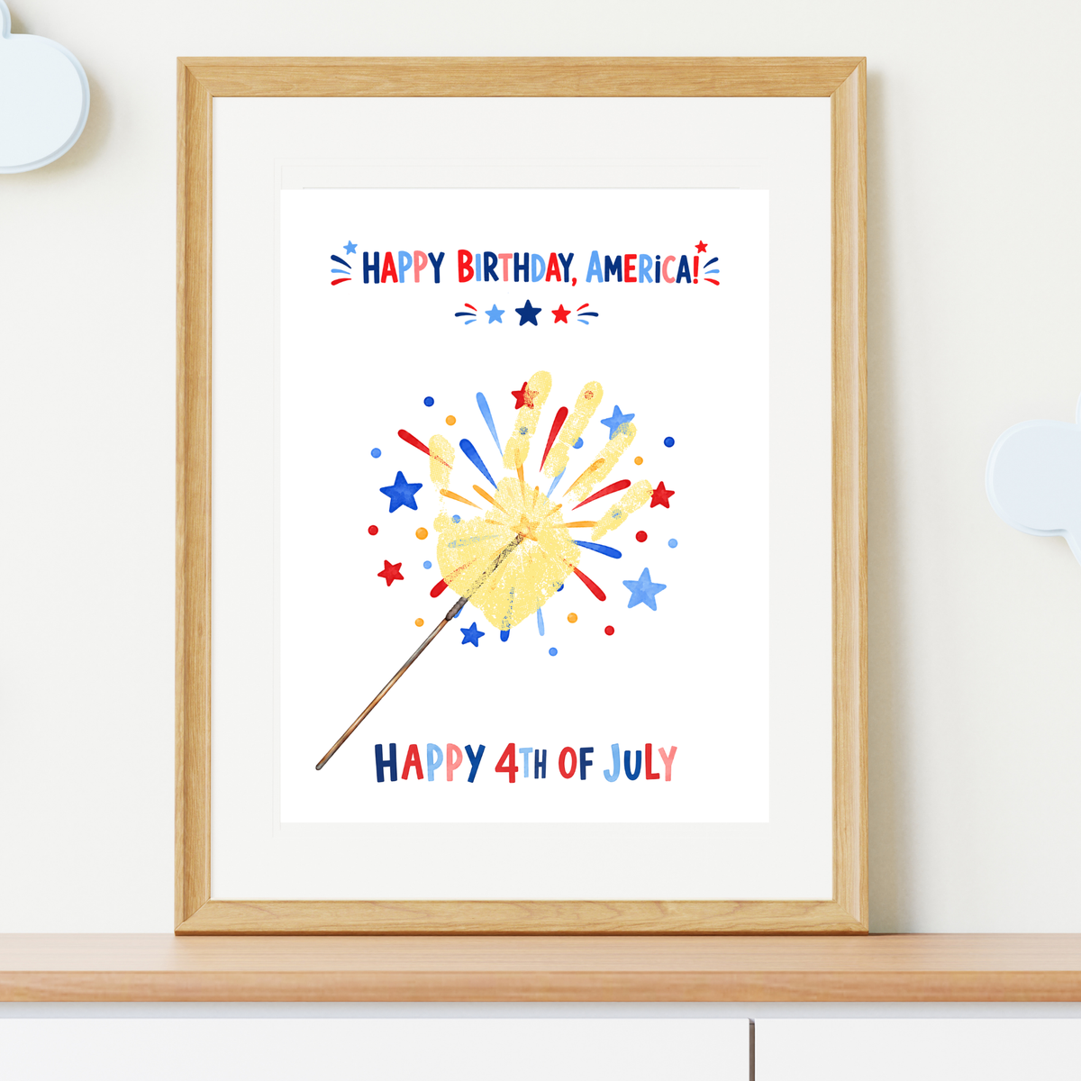 4th of July Handprint Craft for Kids | Patriotic Preschool & Kindergarten Activity | Happy Birthday America Printable
