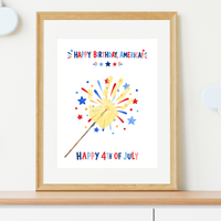 4th of July Handprint Craft for Kids | Patriotic Preschool & Kindergarten Activity | Happy Birthday America Printable