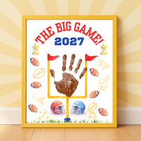 Super Bowl 2027 Handprint Craft for Kids | The Big Game Football Printable | Preschool Sports Keepsake