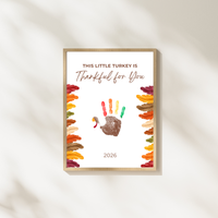 This Little Turkey Is Thankful for You Handprint Craft Printable, Thanksgiving Turkey Keepsake, Fall Handprint Activity for Kids, Preschool Kindergarten PDF