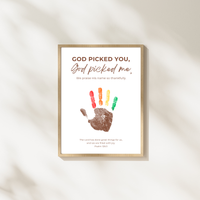 Christian Thanksgiving Turkey Handprint Craft Printable | God Picked You God Picked Me | Thanksgiving Bible Craft for Kids | Sunday School Activity