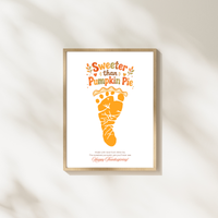 Pumpkin Pie Footprint Craft Printable, Sweeter Than Pumpkin Pie Keepsake, Baby Footprint Art, Thanksgiving Craft for Kids, Fall Printable PDF