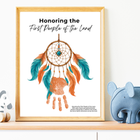 Honoring the First People of the Land Dreamcatcher Handprint Craft | Native American Heritage Month Printable