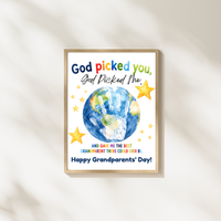 God Picked You, God Picked Me Grandparents Day Handprint Craft Printable | Christian Grandparent Gift | Faith-Based Keepsake PDF