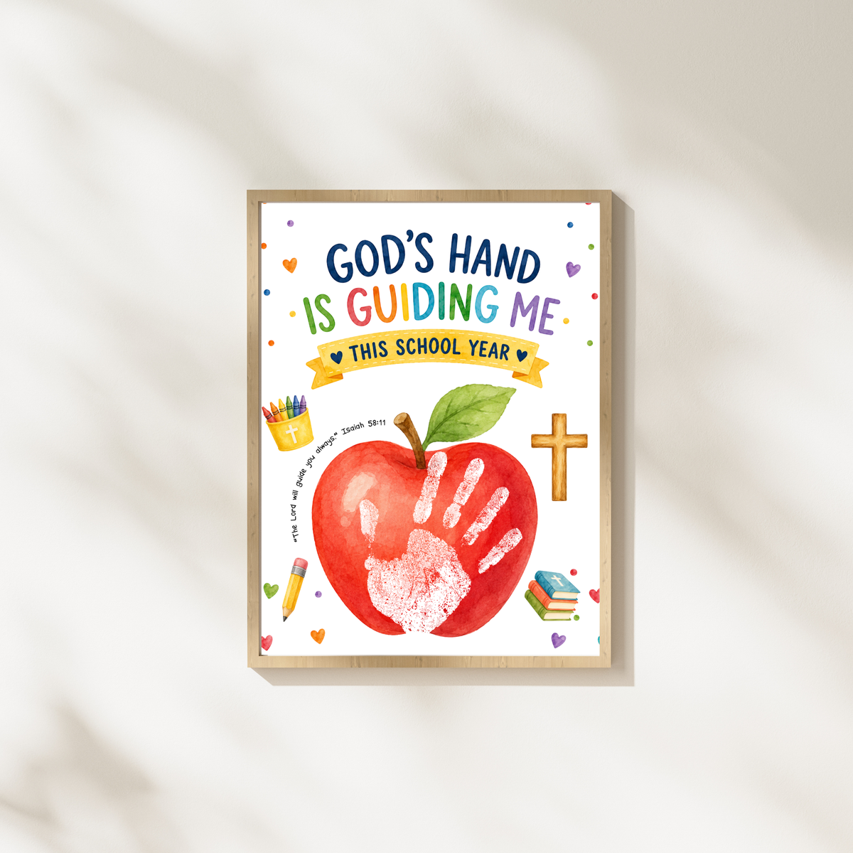 God's Hand Is Guiding Me This School Year Handprint Craft Printable | Christian First Day of School Keepsake
