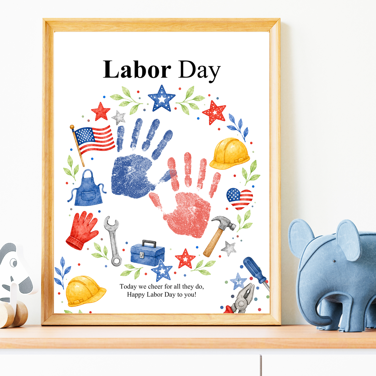 Labor Day Handprint Craft | Printable Labor Day Keepsake Activity for Preschool & Kindergarten