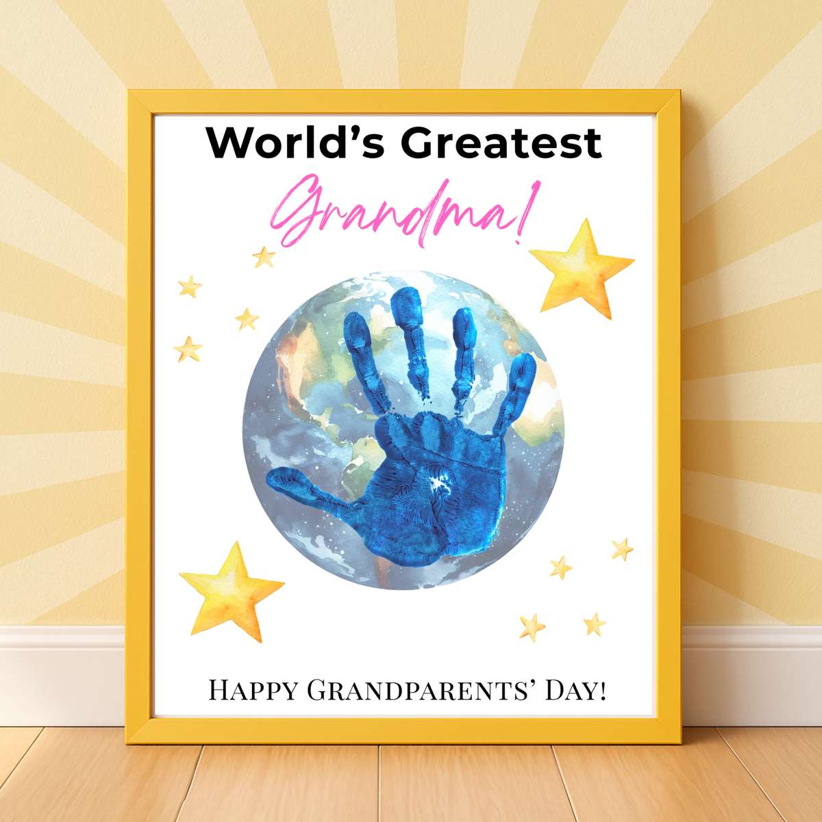 World’s Greatest Grandma Handprint Craft | Grandparents Day Printable Keepsake for Kids