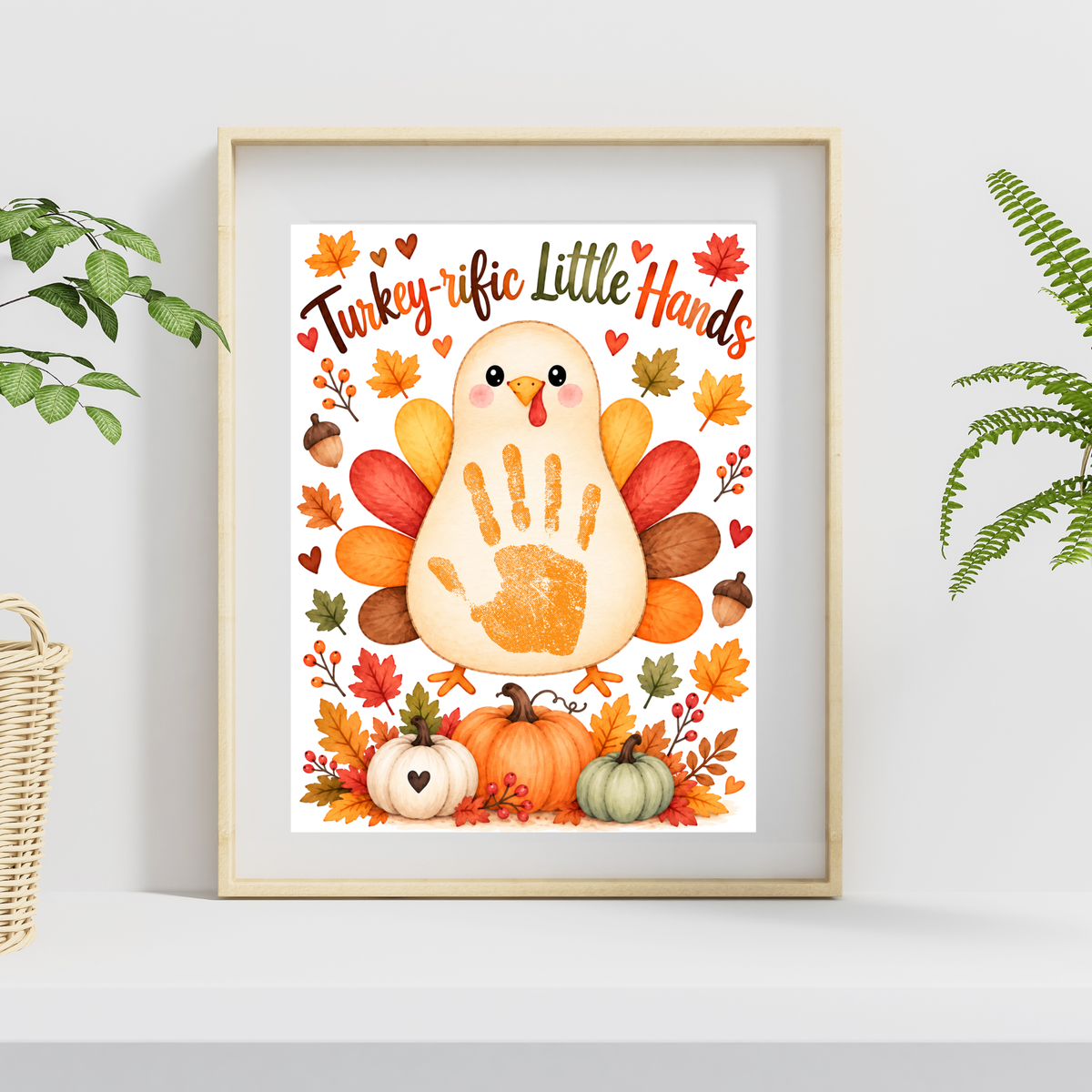 Turkey Handprint Craft for Kids | Turkey-rific Little Hands Thanksgiving Printable | Preschool Fall Keepsake