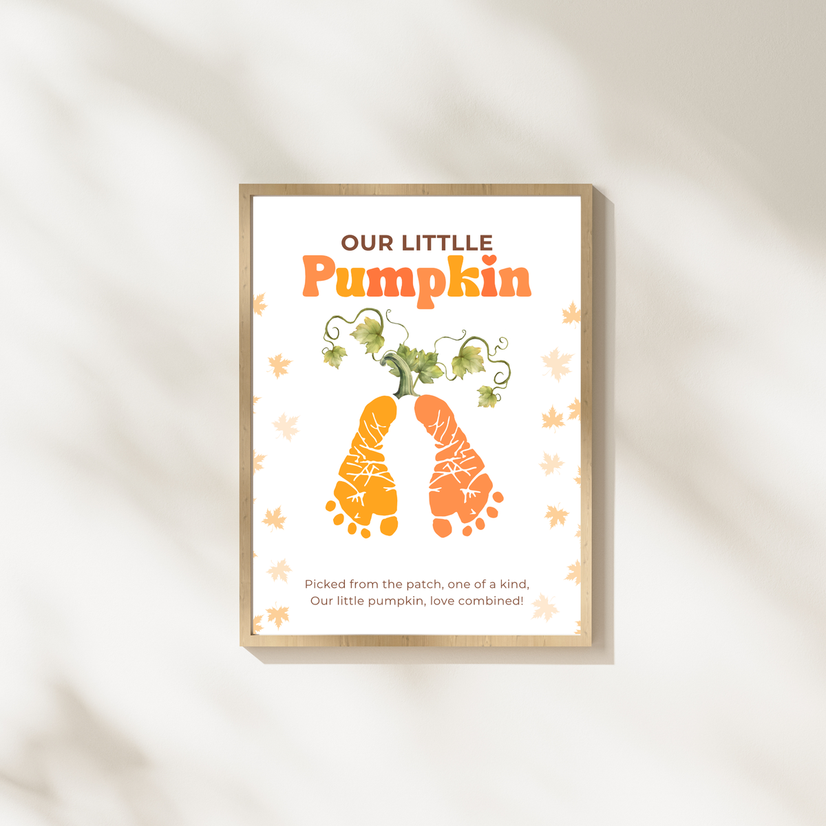 Pumpkin Handprint & Footprint Craft Printable | Our Little Pumpkin Keepsake | Fall Baby Handprint Craft | Preschool Autumn Activity | Digital Download