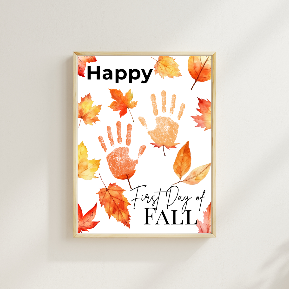 Happy First Day of Fall Handprint Craft | Autumn Keepsake Printable | Preschool Fall Handprint Activity | Classroom & Homeschool Fall Craft