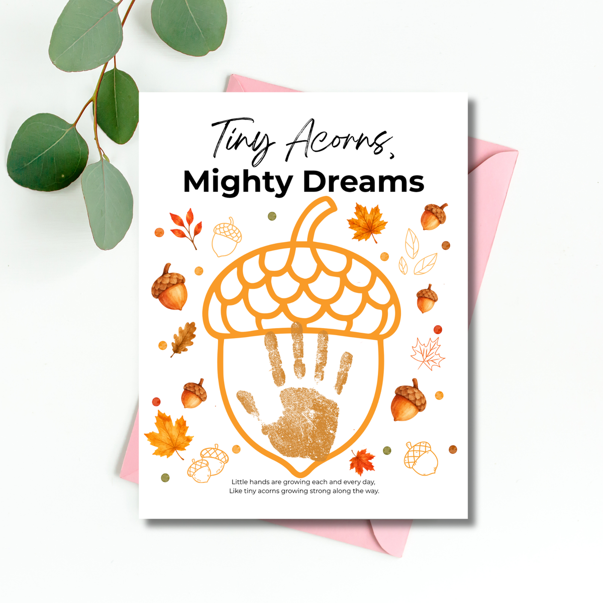 Fall Acorn Outline Craft for Kids | Tiny Acorns Mighty Dreams Preschool Fine Motor & Creative Art Activity