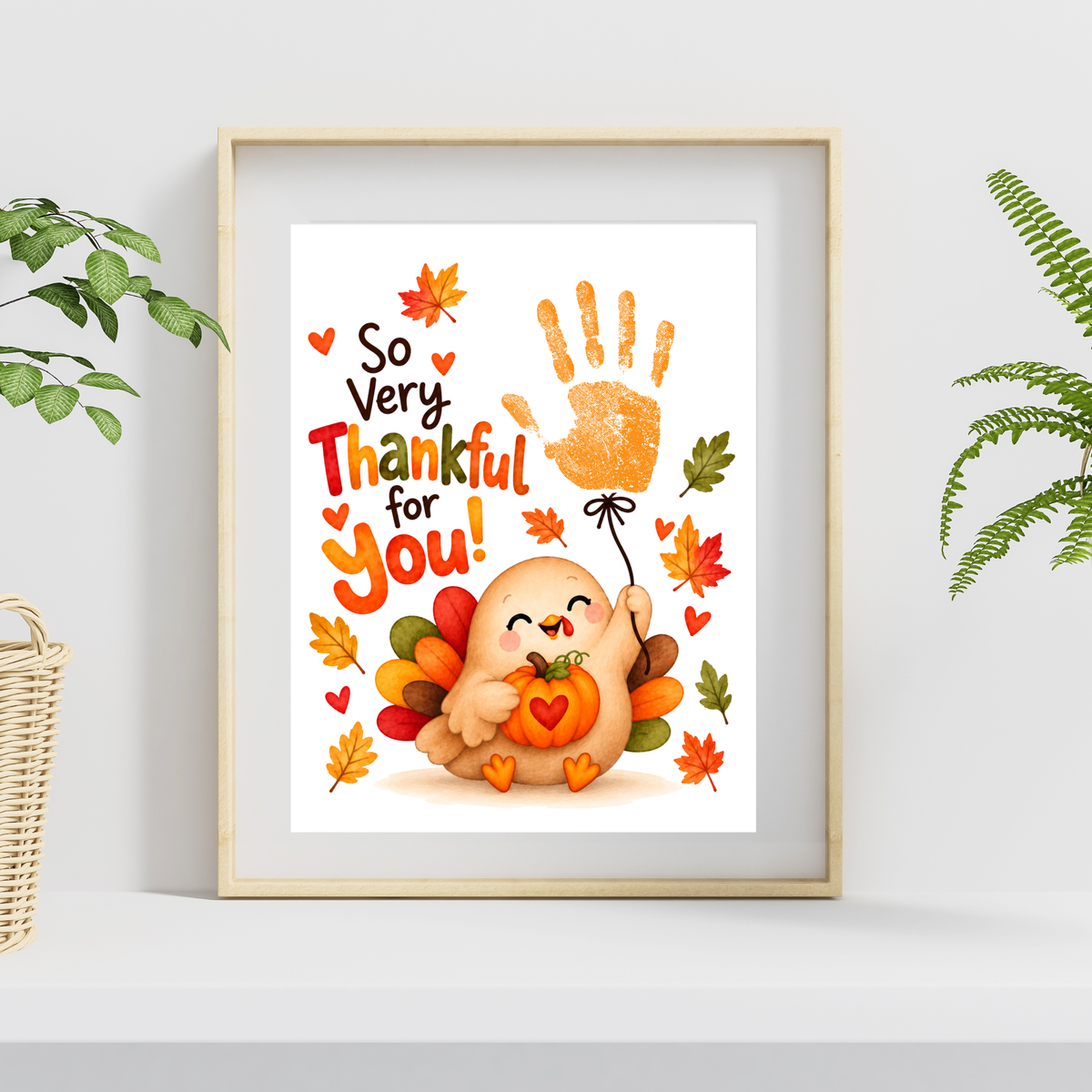 Thanksgiving Handprint Craft for Kids | So Very Thankful for You Printable | Turkey Fall Keepsake